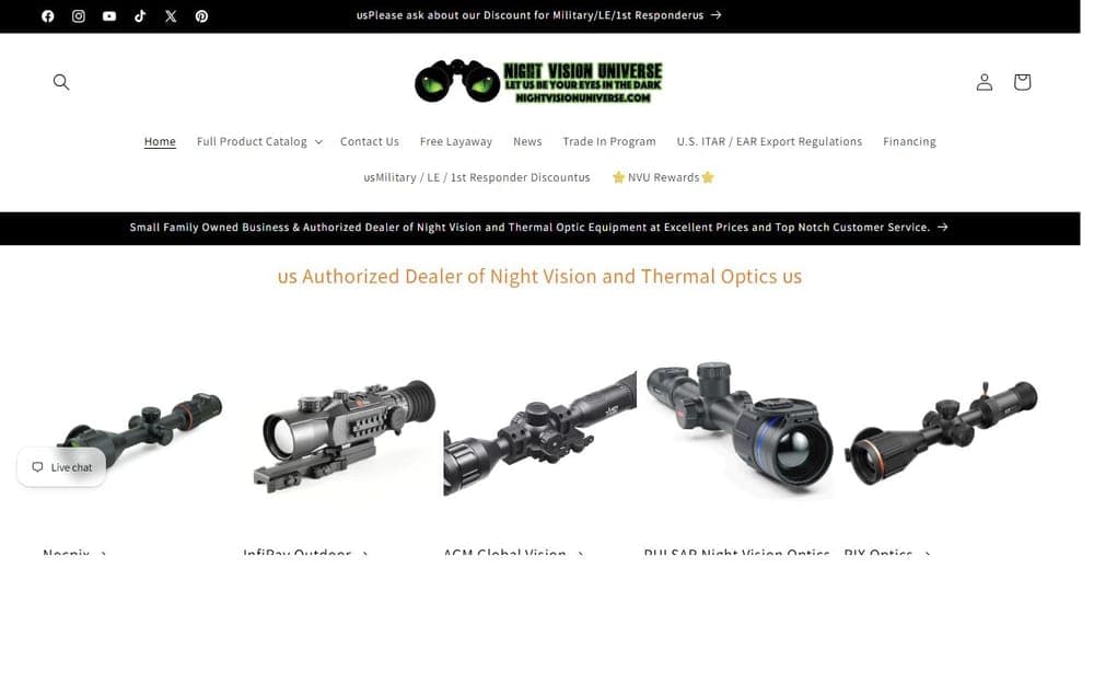 Night Vision Universe — store